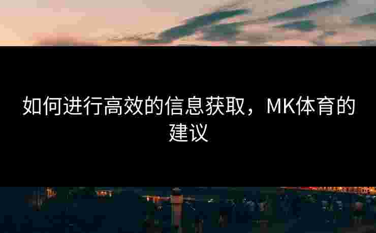 如何进行高效的信息获取，MK体育的建议