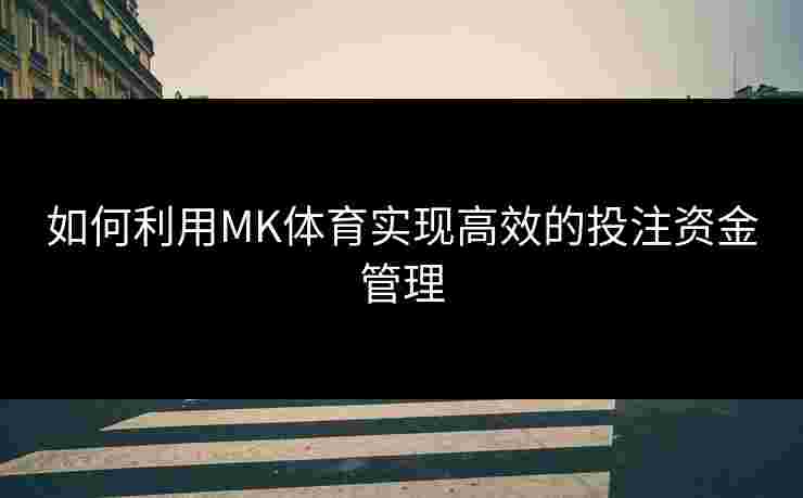 如何利用MK体育实现高效的投注资金管理